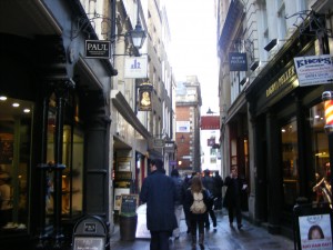 A typical medieval-style street in London